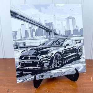 Ford Mustang Cobra Wall Art, Wall Art, Bridge and City Skyline Car Art